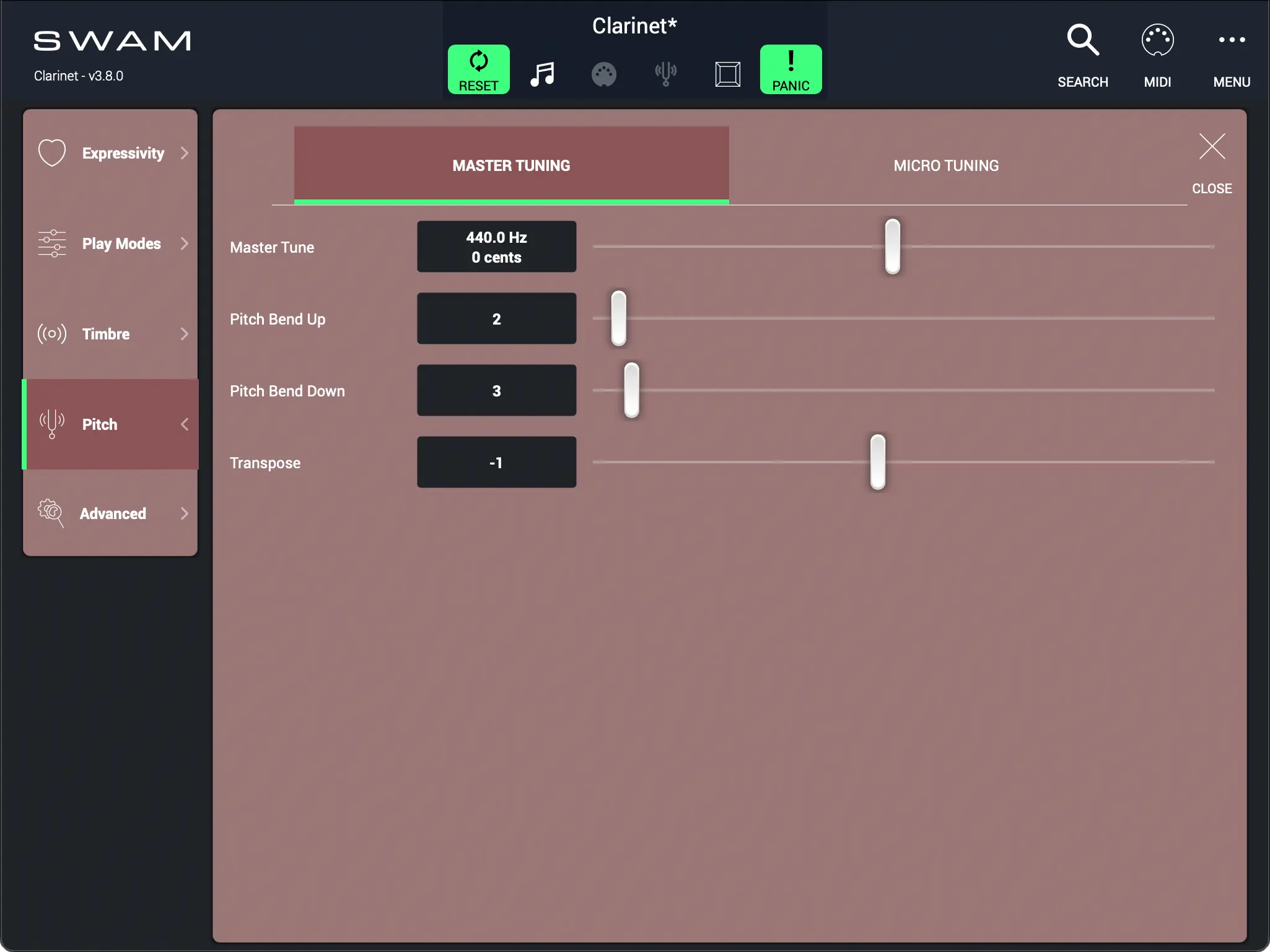 Pitch - Master Tuning